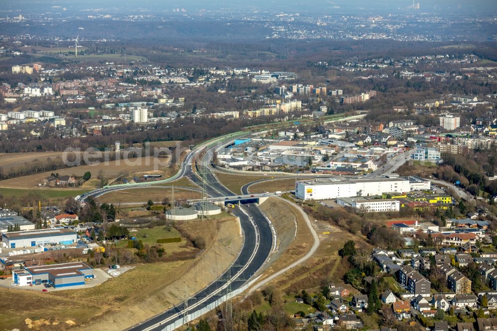 Velbert from above - New construction site of the autobahn course of the BAB A44 to federal street B227 in the district Hetterscheidt in Velbert in the state North Rhine-Westphalia