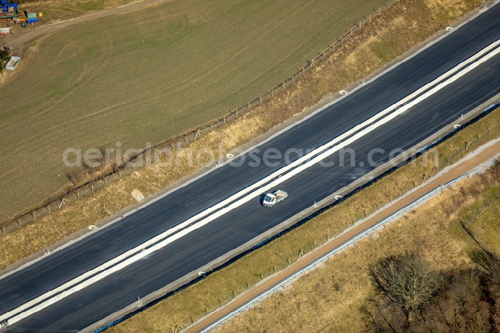 Velbert from above - New construction site of the autobahn course of the BAB A44 to federal street B227 in the district Hetterscheidt in Velbert in the state North Rhine-Westphalia