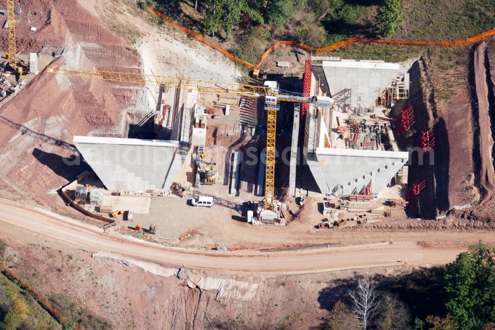 Aerial image Wehretal - New construction of the motorway route BAB A44 in Wehretal in the state Hesse, Germany