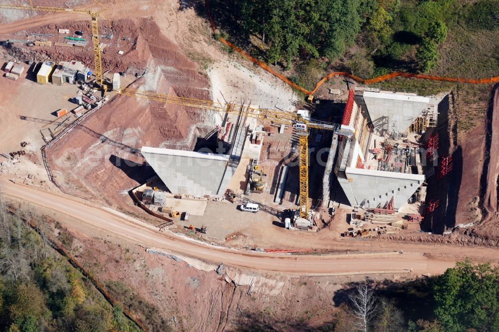 Aerial photograph Wehretal - New construction of the motorway route BAB A44 in Wehretal in the state Hesse, Germany