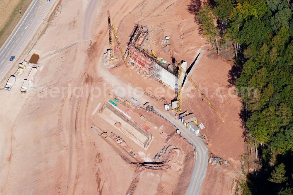 Aerial photograph Wehretal - New construction of the motorway route BAB A44 in Wehretal in the state Hesse, Germany