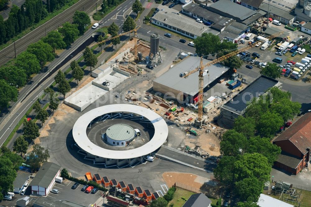 Aerial photograph Bonn - Construction site for the new building eines Bau- and Wertstoffhofes on Suedstrasse in the district Friesdorf in Bonn in the state North Rhine-Westphalia, Germany