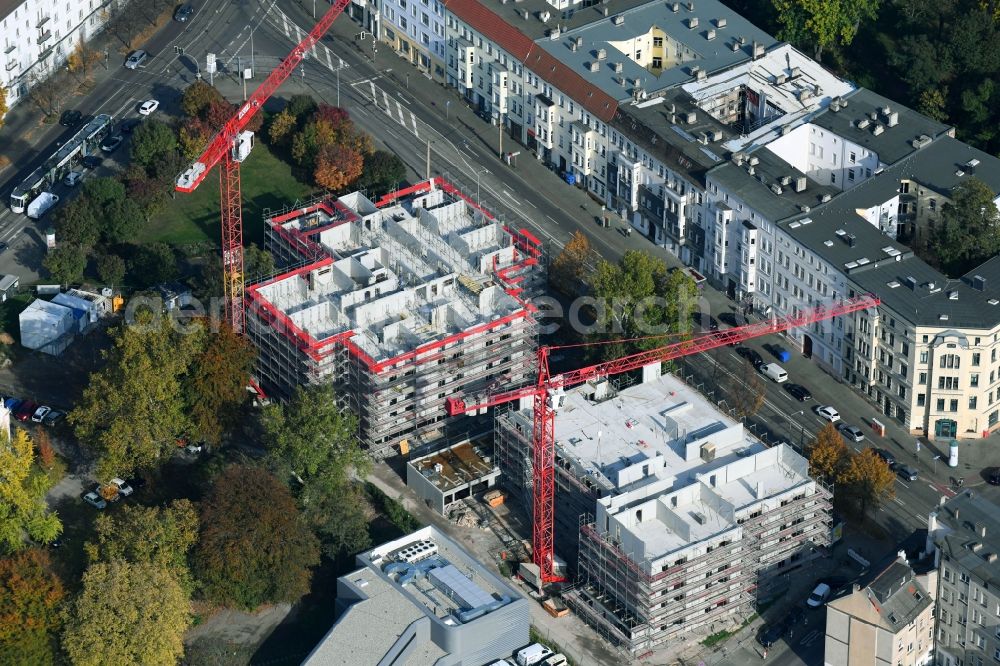 Aerial photograph Magdeburg - Home for disabled people and workshop Assisted Living of Lebenshilfe-Werk Magdeburg gGmbH on Leipziger Strasse corner Halberstaedter Strasse in Magdeburg in the state Saxony-Anhalt, Germany