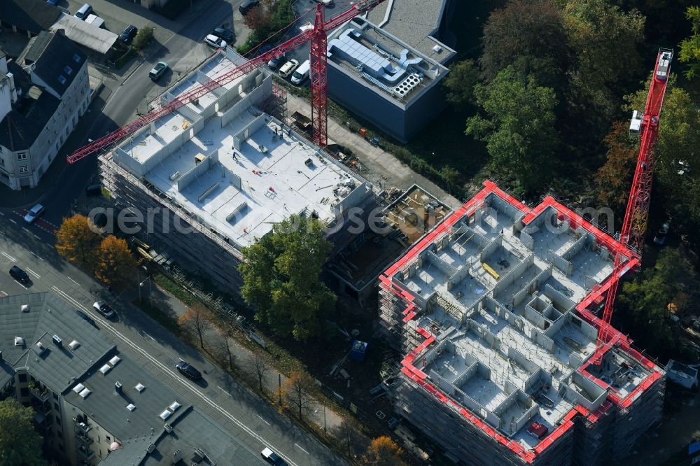 Magdeburg from above - Home for disabled people and workshop Assisted Living of Lebenshilfe-Werk Magdeburg gGmbH on Leipziger Strasse corner Halberstaedter Strasse in Magdeburg in the state Saxony-Anhalt, Germany