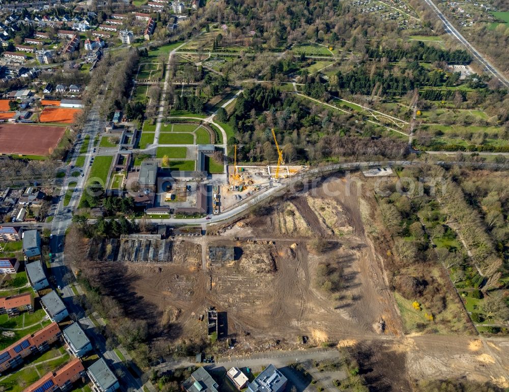Aerial image Bochum - Grounds of the fire depot on Feldmark in Bochum in the state North Rhine-Westphalia, Germany