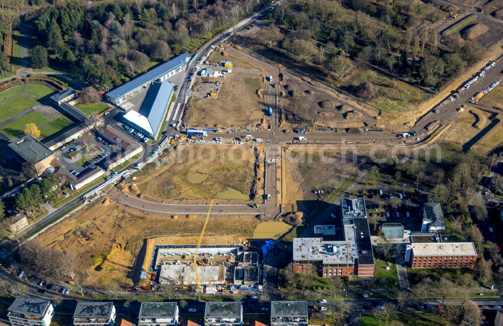 Aerial image Bochum - Grounds of the fire depot on Feldmark in Bochum in the state North Rhine-Westphalia, Germany