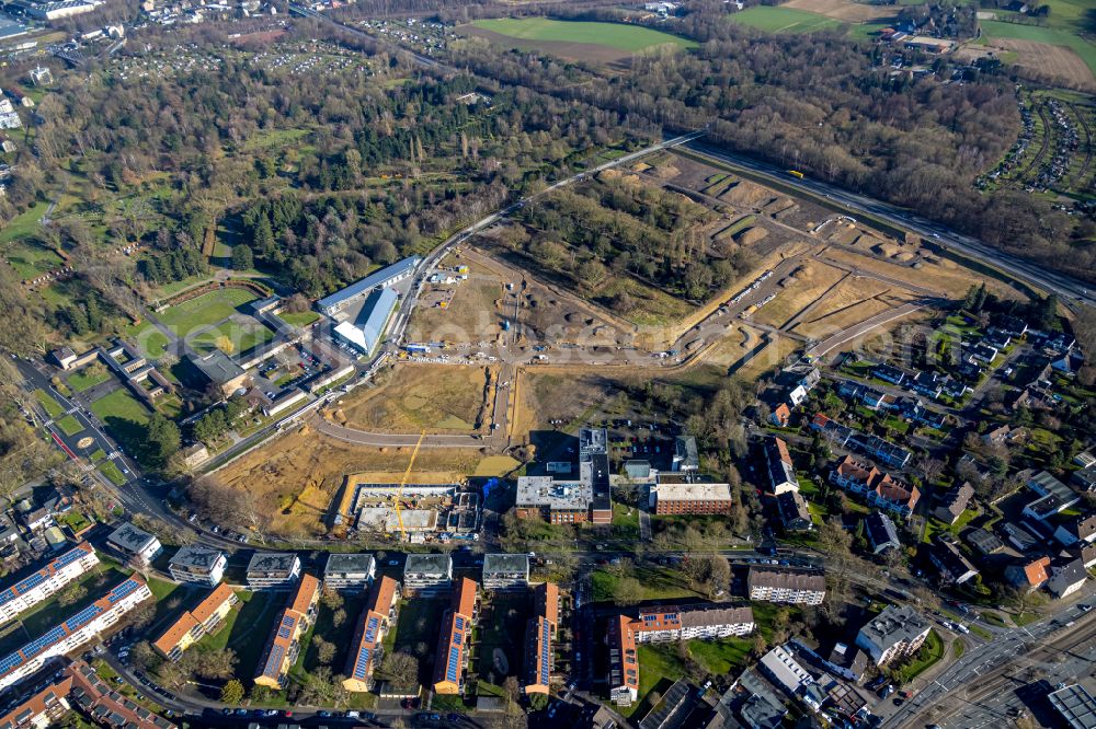 Bochum from above - Grounds of the fire depot on Feldmark in Bochum in the state North Rhine-Westphalia, Germany