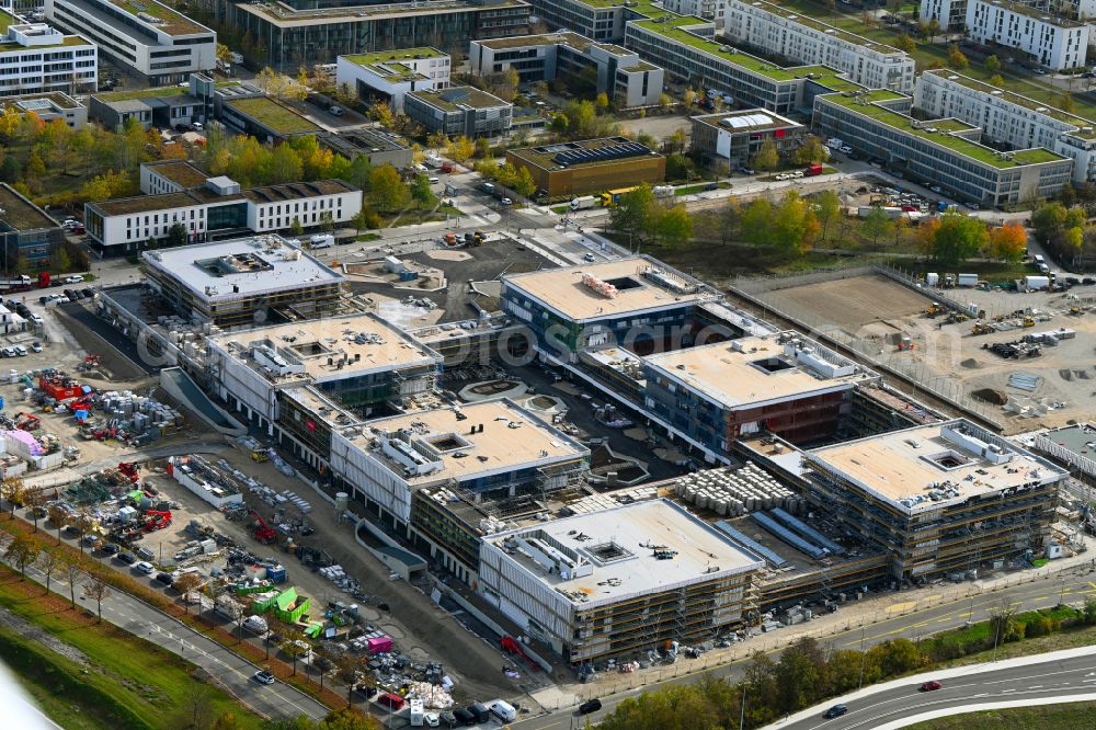 Aerial photograph München - New construction site of the school building Am Huellgraben - Joseph-Wild-Strasse in the district Riem in Munich in the state Bavaria, Germany