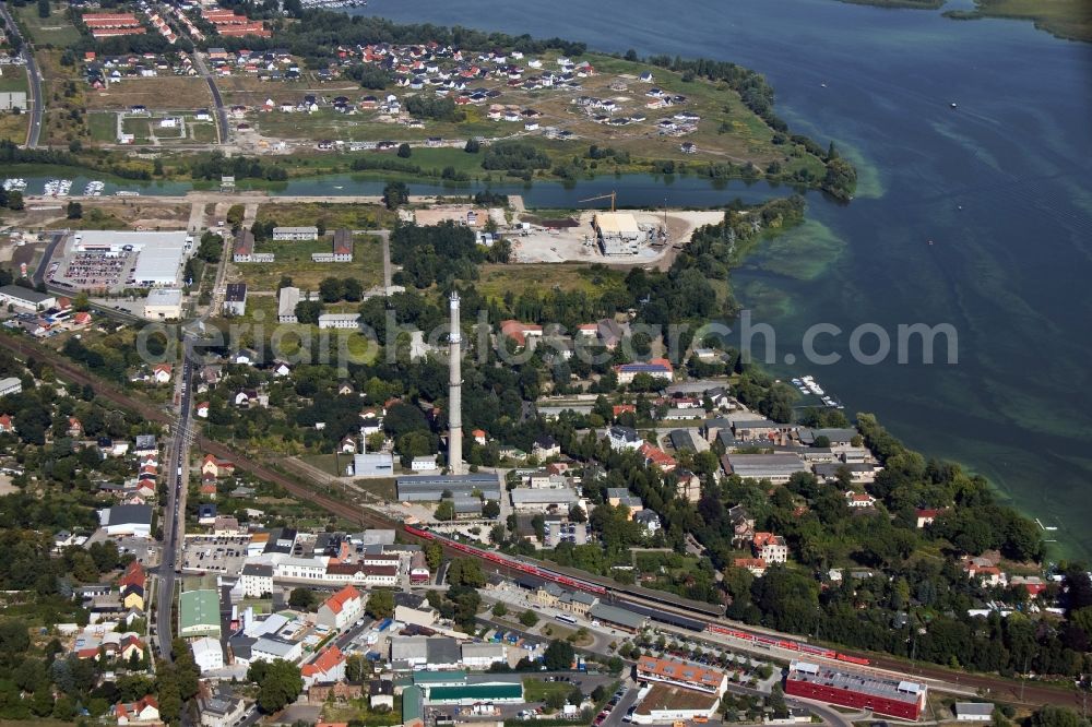 Aerial photograph Werder Havel - Construction site for the new building of the spa Werder (Havel) with brine and sauna in Werder Havel in Brandenburg