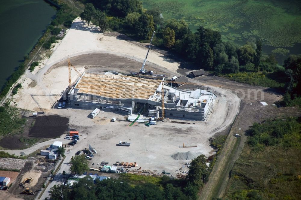 Aerial image Werder Havel - Construction site for the new building of the spa Werder (Havel) with brine and sauna in Werder Havel in Brandenburg