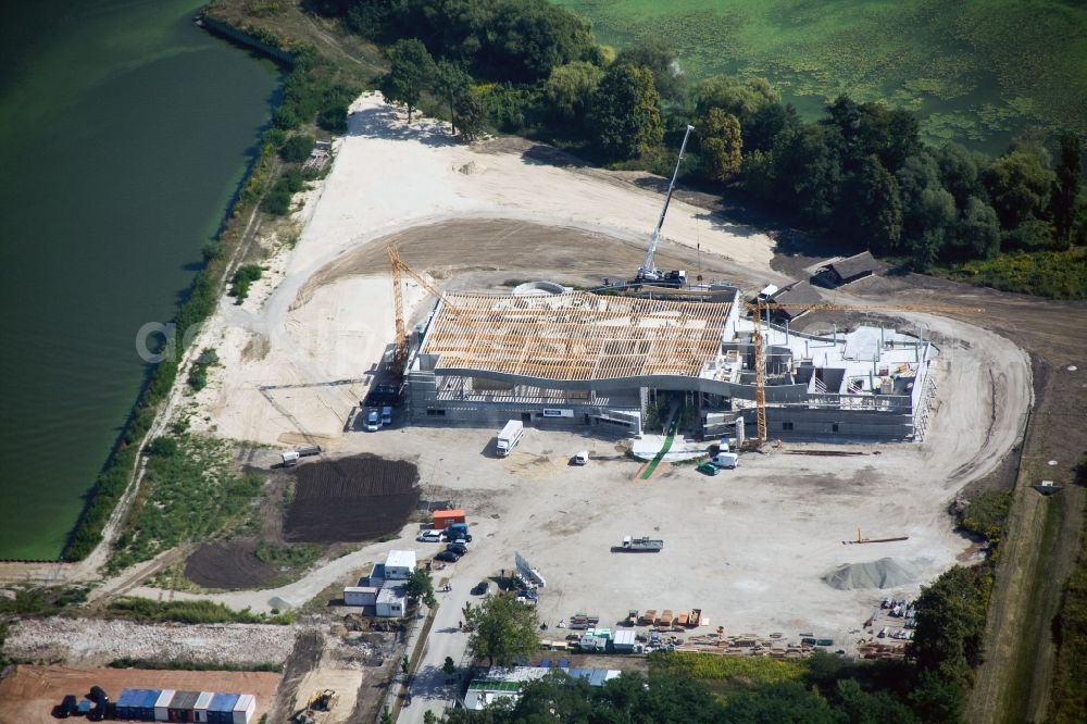 Aerial photograph Werder Havel - Construction site for the new building of the spa Werder (Havel) with brine and sauna in Werder Havel in Brandenburg