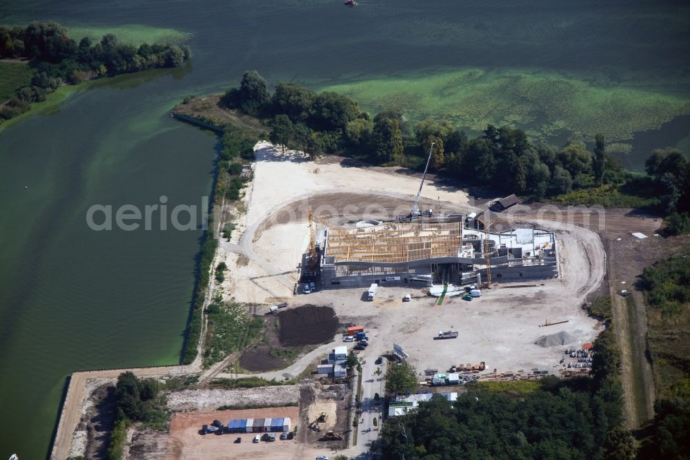 Werder Havel from above - Construction site for the new building of the spa Werder (Havel) with brine and sauna in Werder Havel in Brandenburg