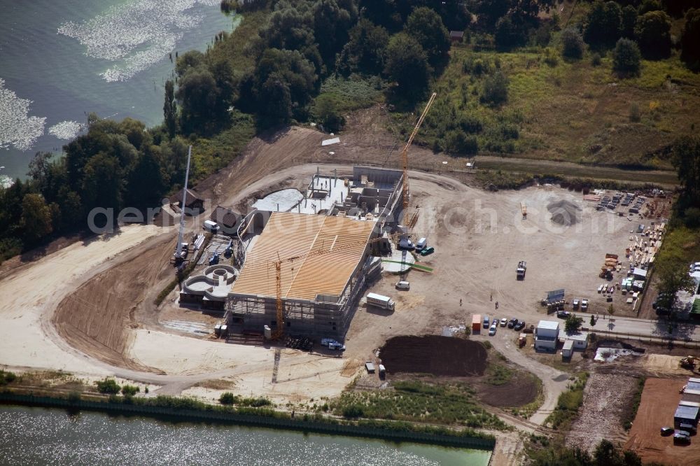 Aerial photograph Werder Havel - Construction site for the new building of the spa Werder (Havel) with brine and sauna in Werder Havel in Brandenburg