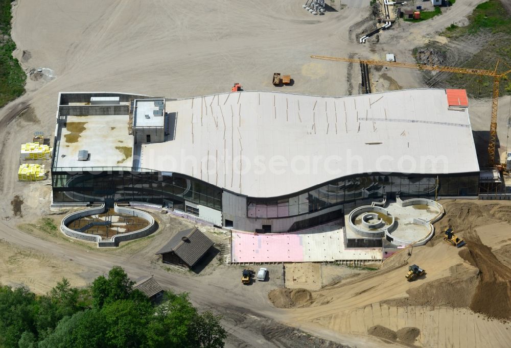 Aerial photograph Werder Havel - Construction site for the new building of the spa Werder (Havel) with brine and sauna in Werder Havel in Brandenburg