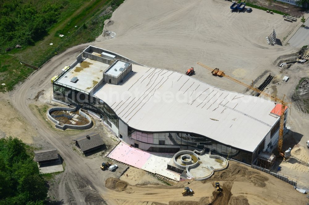 Werder Havel from above - Construction site for the new building of the spa Werder (Havel) with brine and sauna in Werder Havel in Brandenburg