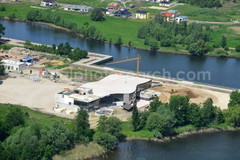 Aerial image Werder Havel - Construction site for the new building of the spa Werder (Havel) with brine and sauna in Werder Havel in Brandenburg