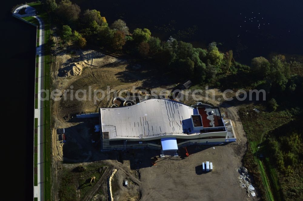 Aerial photograph Werder Havel - Construction site for the new building of the spa Werder (Havel) with brine and sauna in Werder Havel in Brandenburg