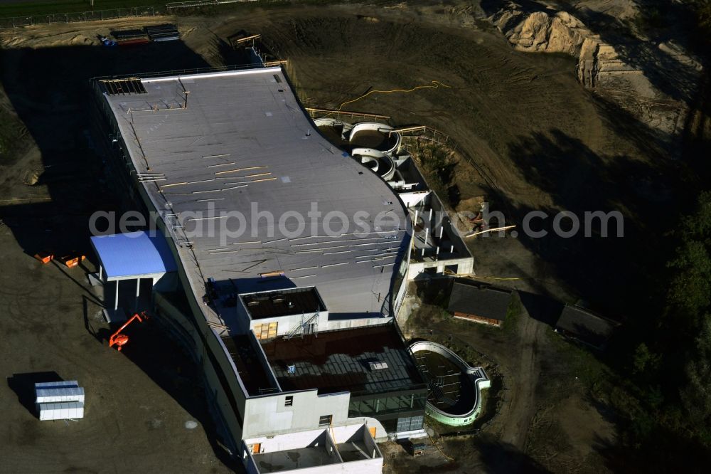 Aerial image Werder Havel - Construction site for the new building of the spa Werder (Havel) with brine and sauna in Werder Havel in Brandenburg