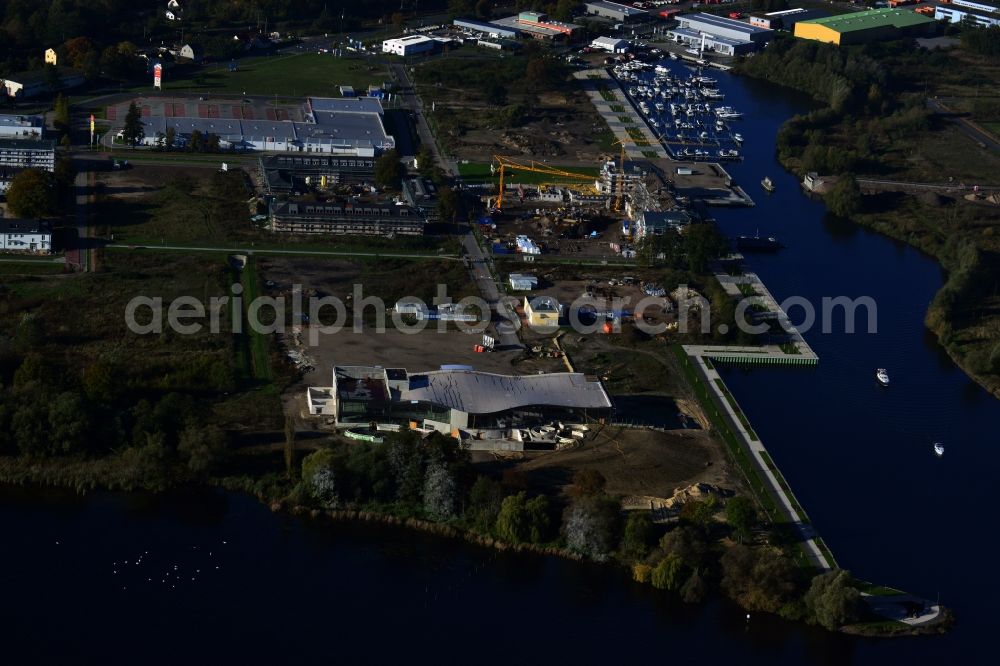 Aerial photograph Werder Havel - Construction site for the new building of the spa Werder (Havel) with brine and sauna in Werder Havel in Brandenburg