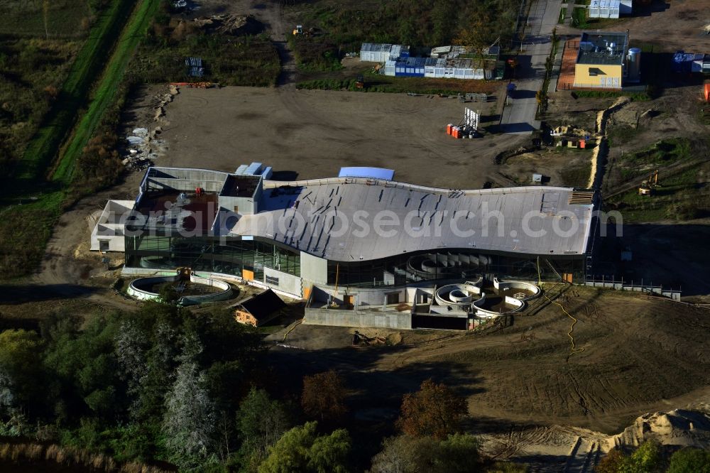 Werder Havel from above - Construction site for the new building of the spa Werder (Havel) with brine and sauna in Werder Havel in Brandenburg