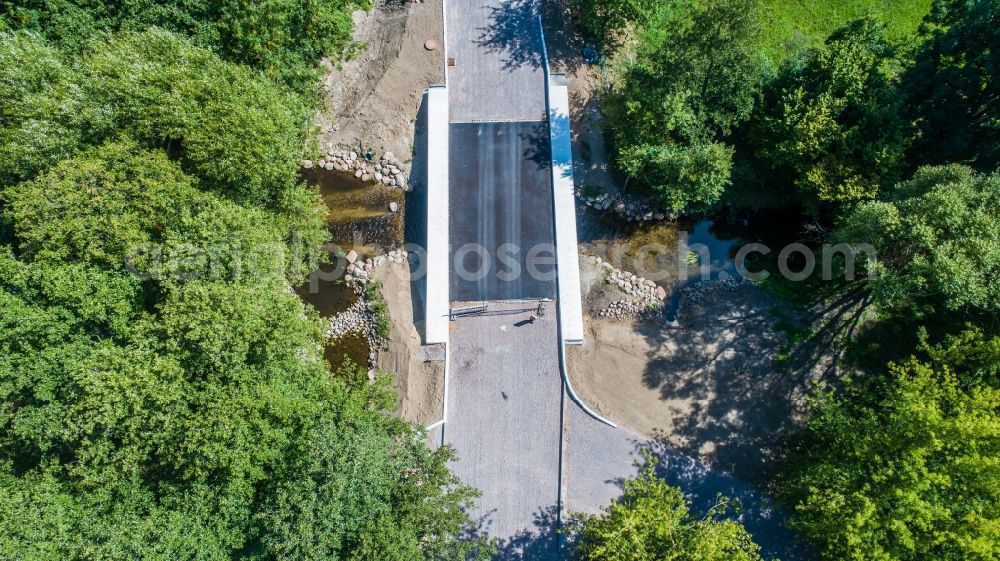 Aerial image Planetal - New construction of the bridge structure Plane in Ziezow in the state Brandenburg, Germany