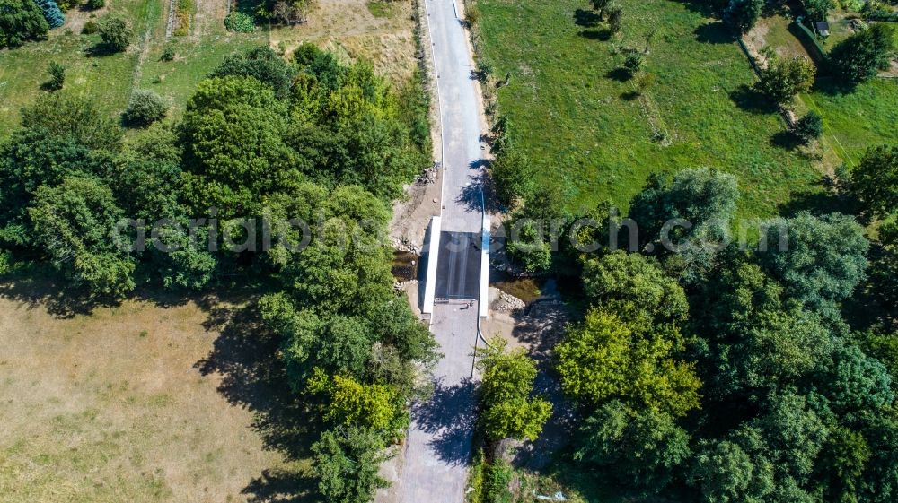 Aerial photograph Planetal - New construction of the bridge structure Plane in Ziezow in the state Brandenburg, Germany