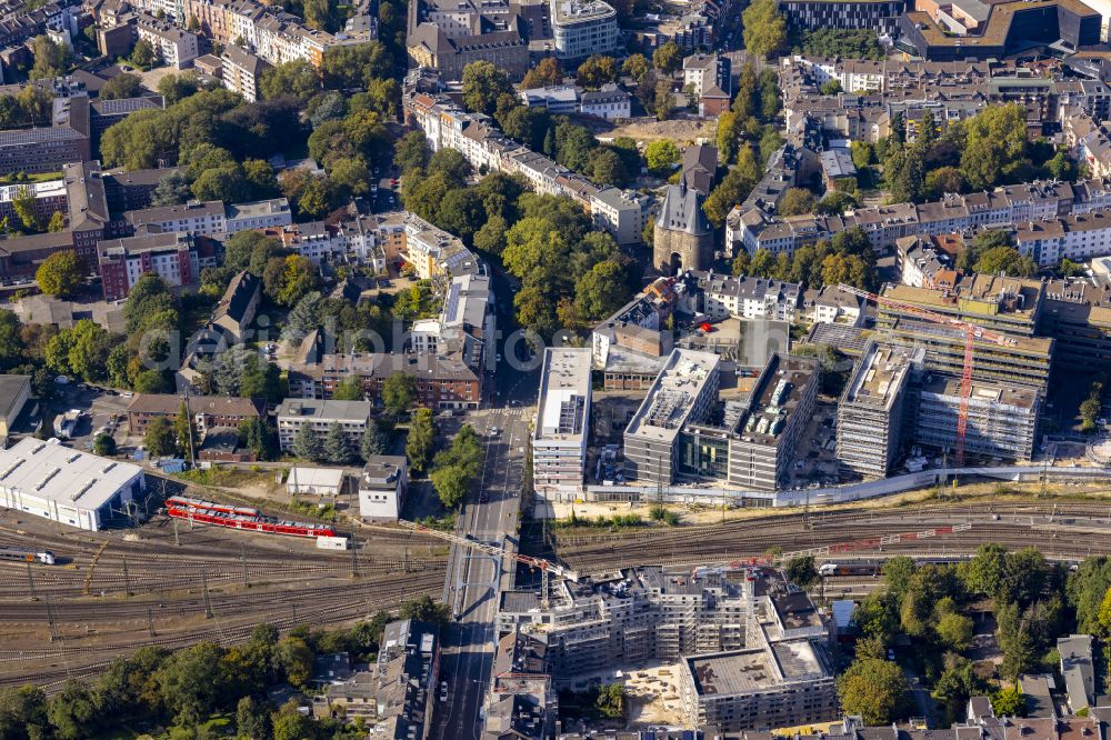 Aerial image Aachen - Construction site for the new building of an Office building - Ensemble BlueGate in Aachen in the state North Rhine-Westphalia, Germany