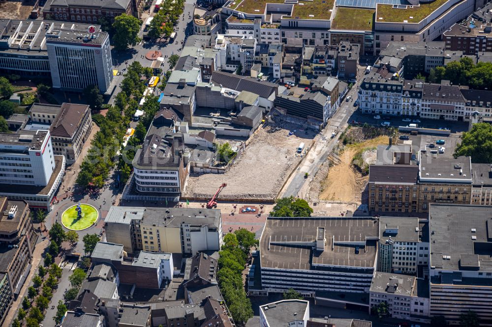 Duisburg from above - Construction site for the new building of an Office building - Ensemble on Duesseldorfer Strasse - Boersenstrasse in the district Dellviertel in Duisburg at Ruhrgebiet in the state North Rhine-Westphalia, Germany