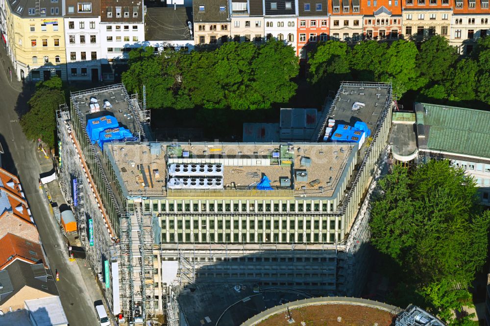 Köln from above - Construction site for the new building of an Office building - Ensemble gerling garden on place Hildeboldplatz in the district Altstadt in Cologne in the state North Rhine-Westphalia, Germany