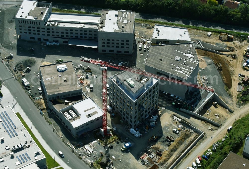 Aerial photograph Wetzlar - Construction site to build a new office and commercial building ensemble Leitz-Park 3. of Leitz-Park GmbH Am Leitz-Park - Auf of Plank in Wetzlar in the state Hesse, Germany