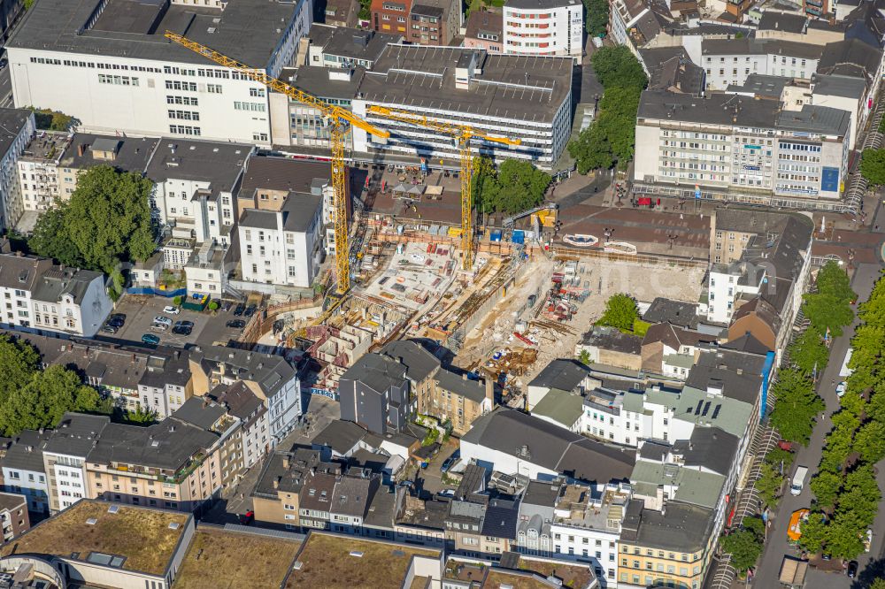 Aerial photograph Duisburg - Construction site for the new building of an Office building - Ensemble on the Boersenstrasse in the district Dellviertel in Duisburg at Ruhrgebiet in the state North Rhine-Westphalia, Germany