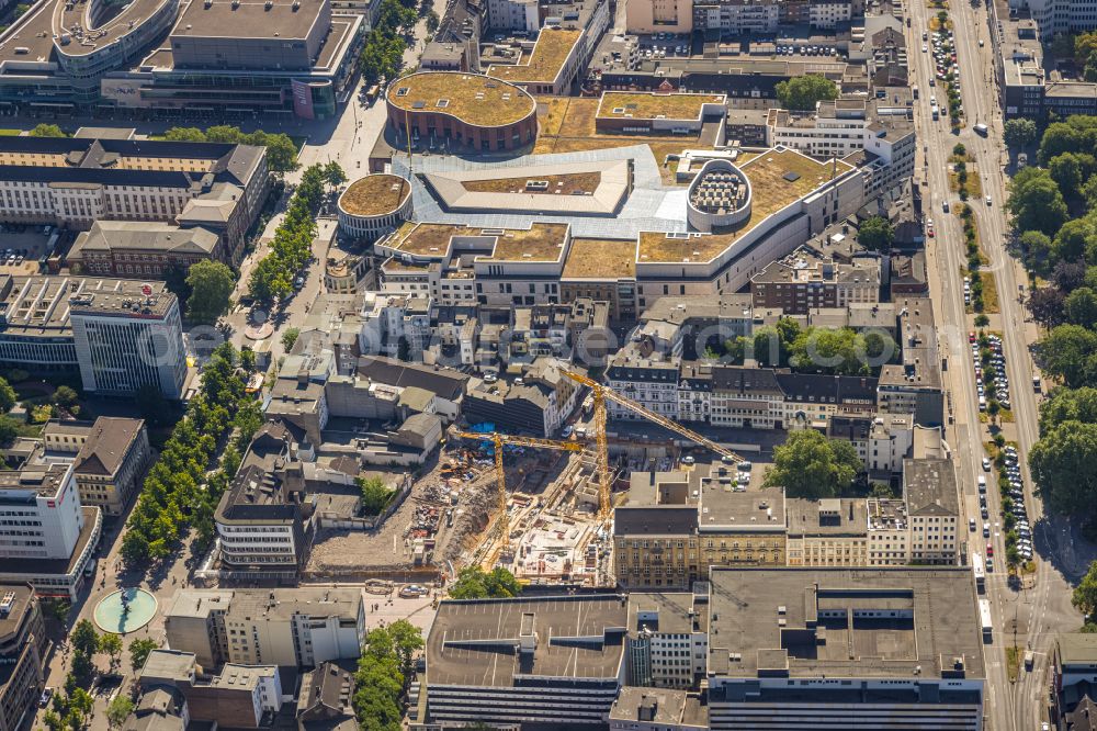 Aerial photograph Duisburg - Construction site for the new building of an Office building - Ensemble on the Boersenstrasse in the district Dellviertel in Duisburg at Ruhrgebiet in the state North Rhine-Westphalia, Germany