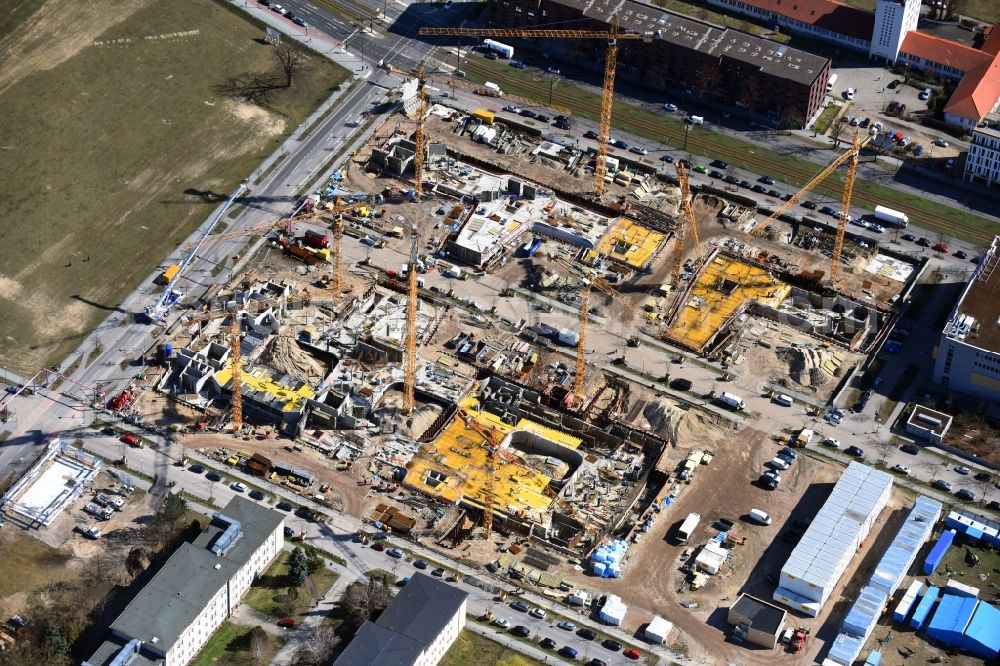 Aerial photograph Berlin - Construction site to build a new office and commercial building Allianz Campus Berlin in the district Johannisthal - Adlershof in Berlin