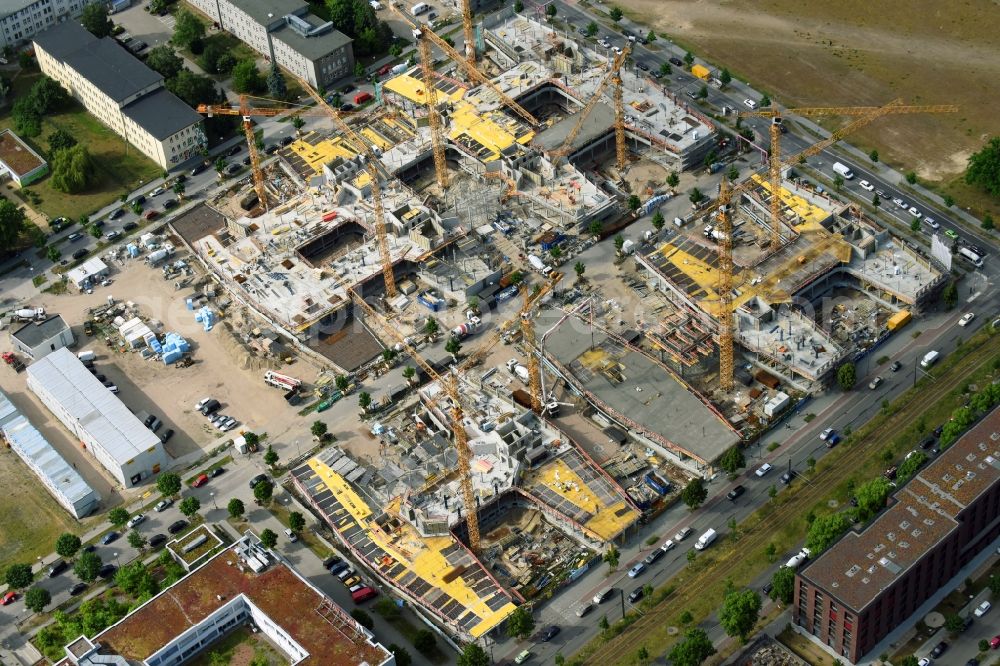 Aerial photograph Berlin - Construction site to build a new office and commercial building Allianz Campus Berlin in the district Johannisthal - Adlershof in Berlin