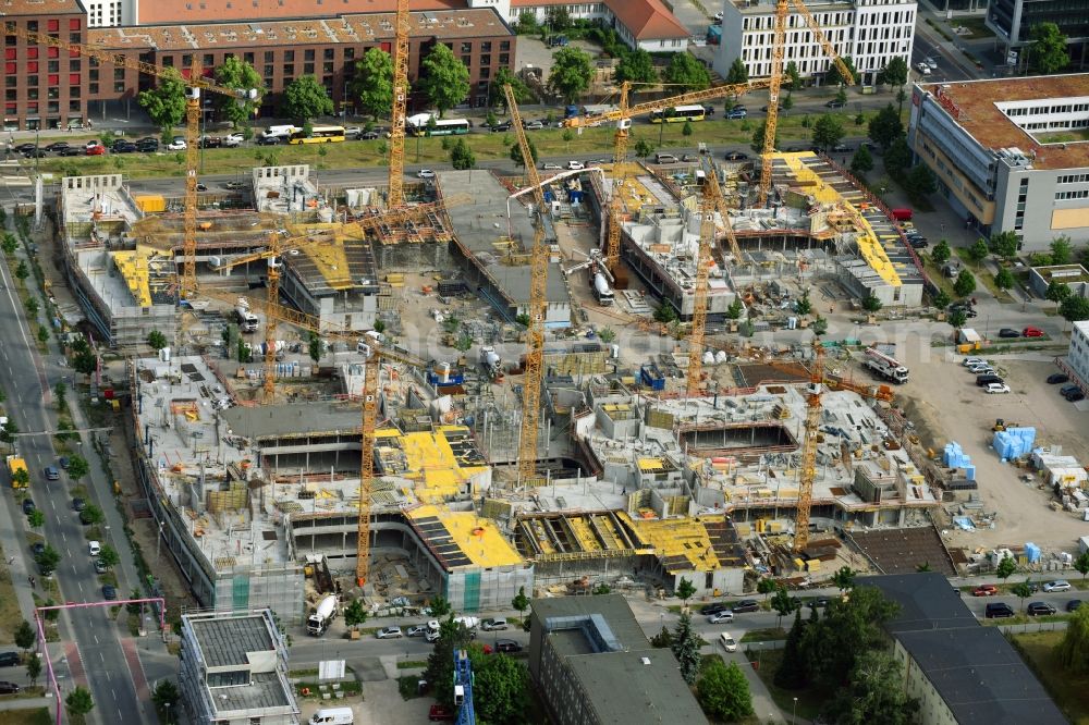 Aerial photograph Berlin - Construction site to build a new office and commercial building Allianz Campus Berlin in the district Johannisthal - Adlershof in Berlin