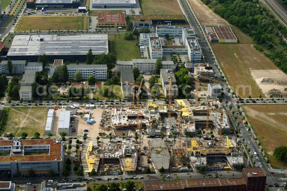 Berlin from above - Construction site to build a new office and commercial building Allianz Campus Berlin in the district Johannisthal - Adlershof in Berlin