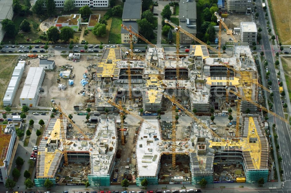 Aerial photograph Berlin - Construction site to build a new office and commercial building Allianz Campus Berlin in the district Johannisthal - Adlershof in Berlin