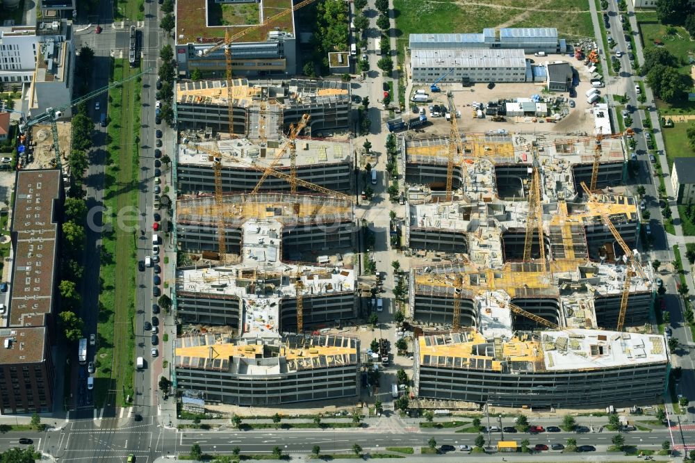 Aerial photograph Berlin - Construction site to build a new office and commercial building Allianz Campus Berlin in the district Johannisthal - Adlershof in Berlin