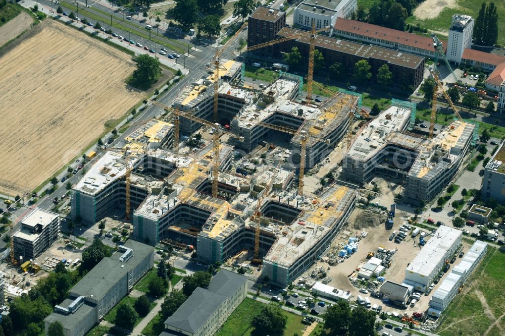 Aerial photograph Berlin - Construction site to build a new office and commercial building Allianz Campus Berlin in the district Johannisthal - Adlershof in Berlin