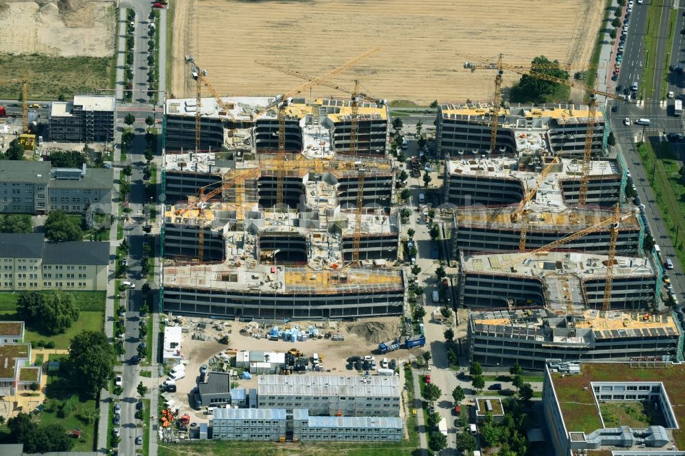 Aerial image Berlin - Construction site to build a new office and commercial building Allianz Campus Berlin in the district Johannisthal - Adlershof in Berlin