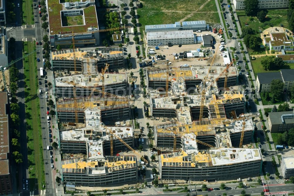 Aerial image Berlin - Construction site to build a new office and commercial building Allianz Campus Berlin in the district Johannisthal - Adlershof in Berlin