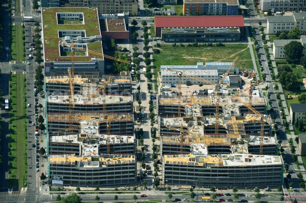 Berlin from above - Construction site to build a new office and commercial building Allianz Campus Berlin in the district Johannisthal - Adlershof in Berlin