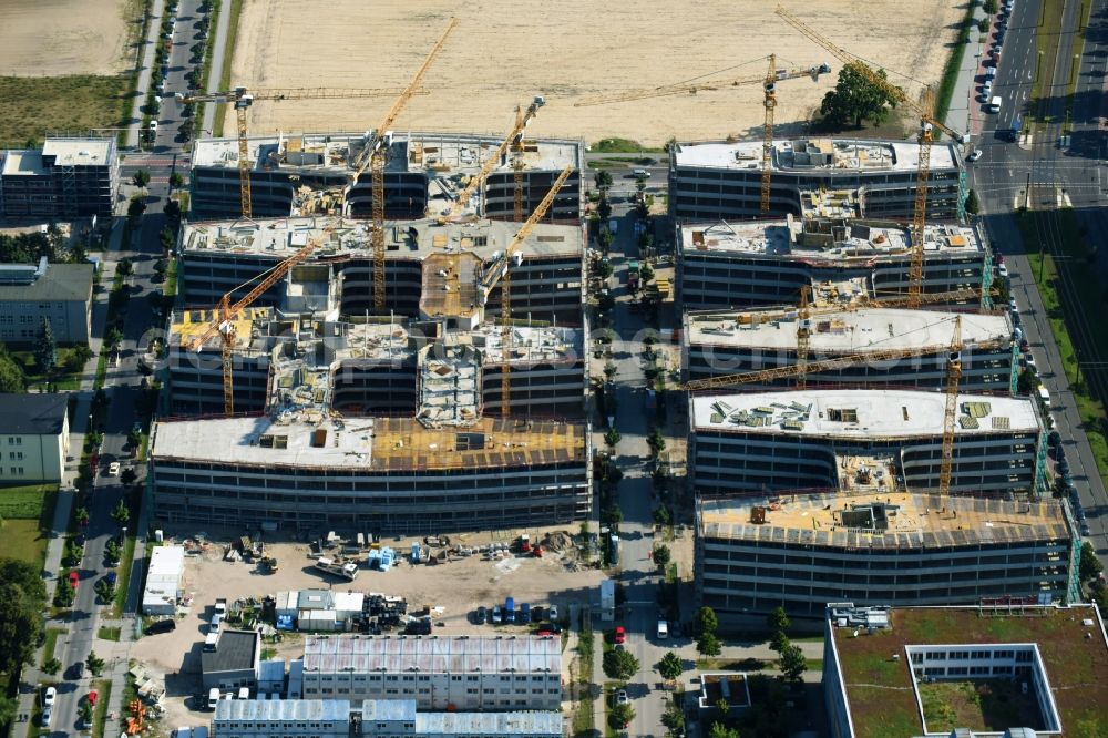 Aerial photograph Berlin - Construction site to build a new office and commercial building Allianz Campus Berlin in the district Johannisthal - Adlershof in Berlin