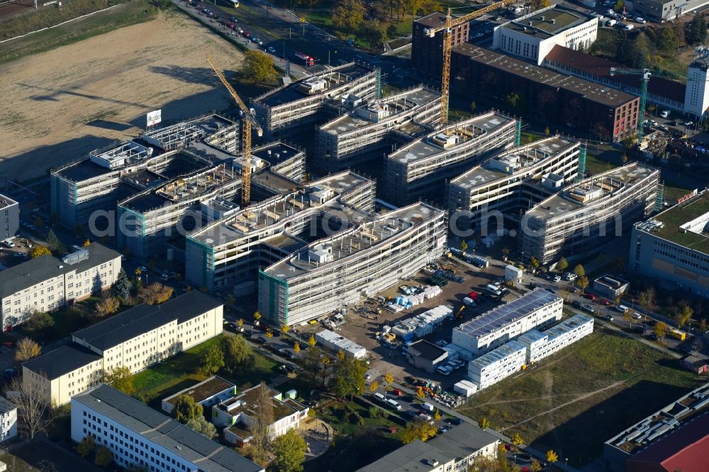 Aerial photograph Berlin - Construction site to build a new office and commercial building Allianz Campus Berlin in the district Johannisthal - Adlershof in Berlin