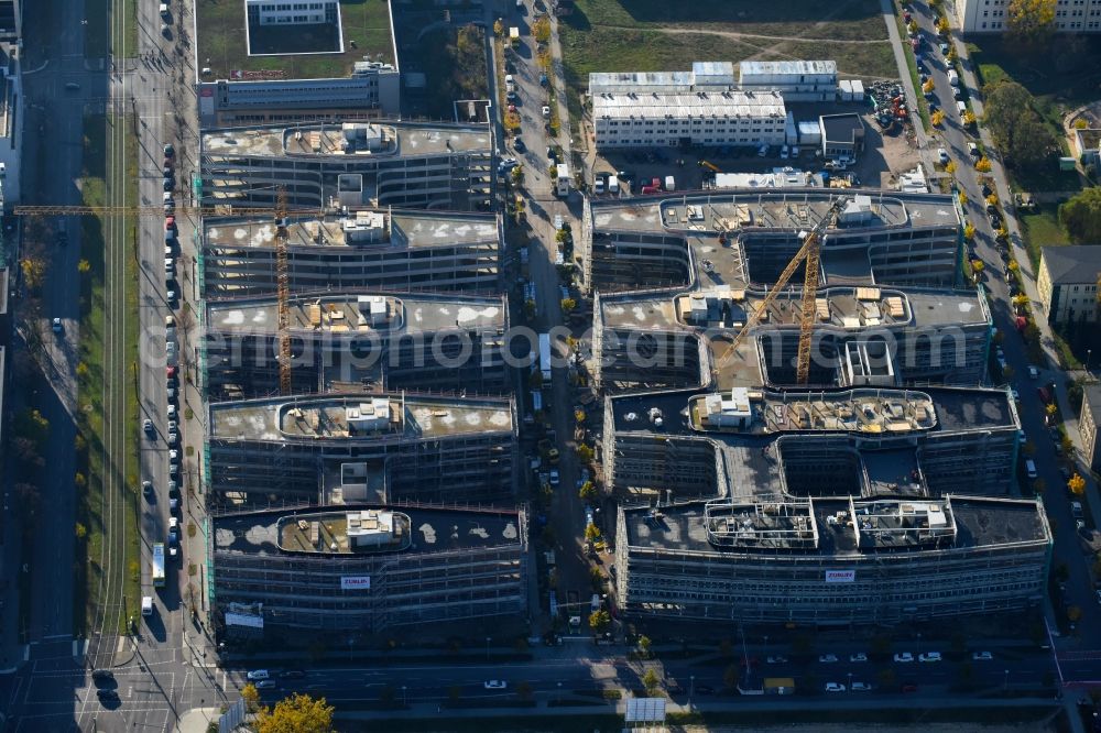 Aerial photograph Berlin - Construction site to build a new office and commercial building Allianz Campus Berlin in the district Johannisthal - Adlershof in Berlin