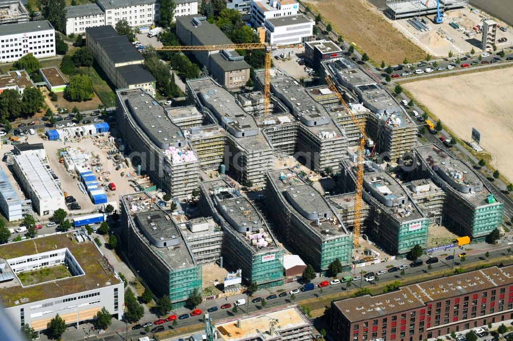 Aerial image Berlin - Construction site to build a new office and commercial building Allianz Campus Berlin in the district Johannisthal - Adlershof in Berlin