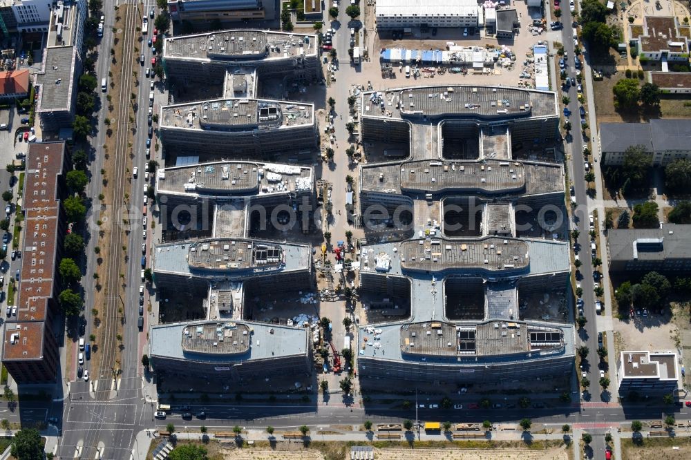 Aerial photograph Berlin - Construction site to build a new office and commercial building Allianz Campus Berlin in the district Johannisthal - Adlershof in Berlin