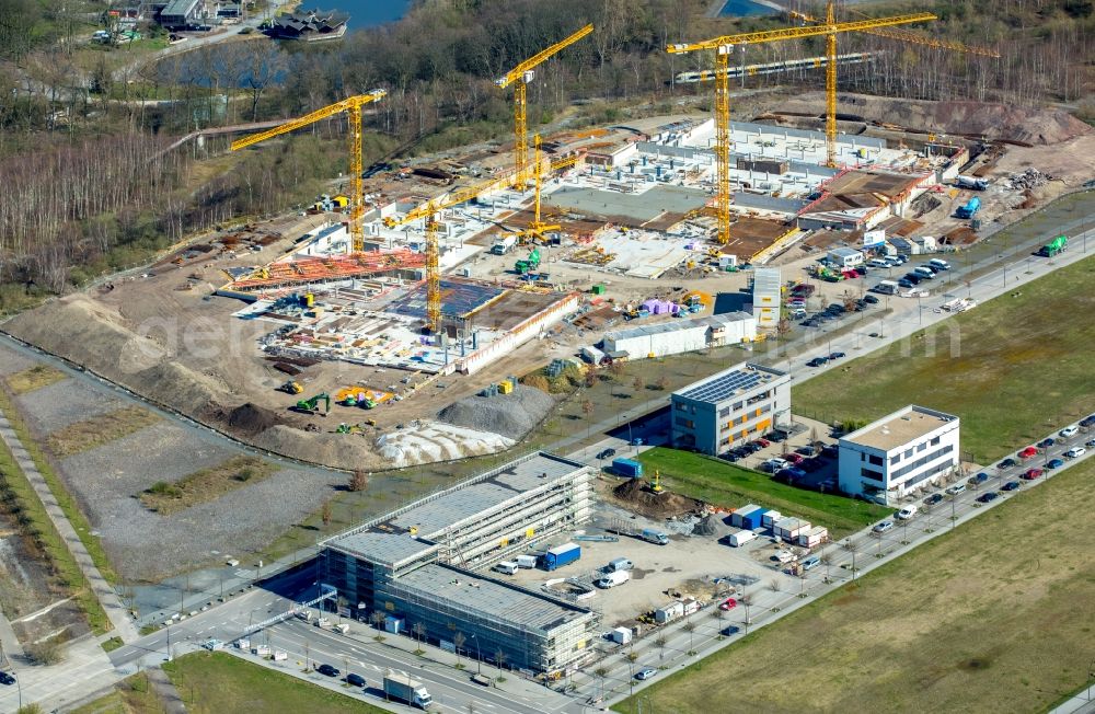 Aerial image Dortmund - Construction site to build a new office and commercial building of Amprion GmbH on Robert-Schuman-Strasse in the district Hoerde in Dortmund in the state North Rhine-Westphalia