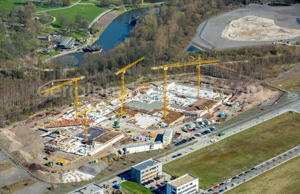 Dortmund from above - Construction site to build a new office and commercial building of Amprion GmbH on Robert-Schuman-Strasse in the district Hoerde in Dortmund in the state North Rhine-Westphalia