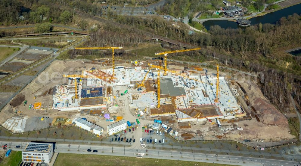 Dortmund from above - Construction site to build a new office and commercial building of Amprion GmbH on Robert-Schuman-Strasse in the district Hoerde in Dortmund in the state North Rhine-Westphalia